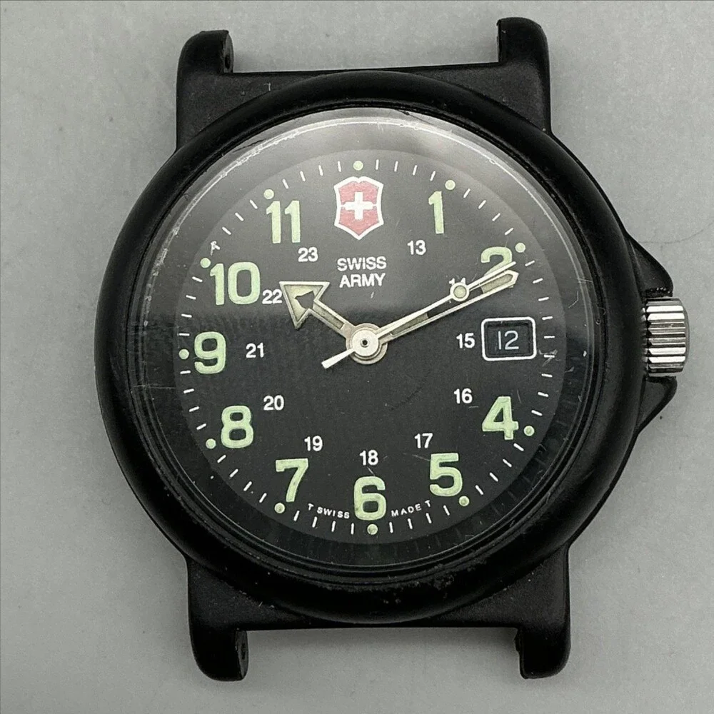 Victorinox Swiss Army Womens Watch 29mm Black Dial Date For Parts Not Running